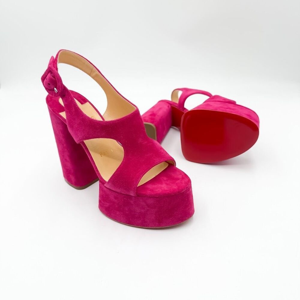 Christian Louboutin Foolish Platform Sandals 130mm Pink Leather EU 36 US 6